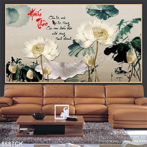 Tranh 3d hoa sen hiếu thảo Tranh 3d hoa sen hiếu thảo