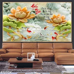 Tranh giả ngọc 3d hoa sen hiếu thảo Tranh giả ngọc 3d hoa sen hiếu thảo