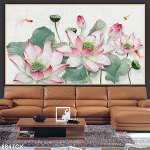 Tranh hoa sen vẽ tay nghệ thuật psd Tranh hoa sen vẽ tay nghệ thuật psd