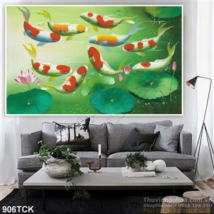Tranh vẽ cá koi Tranh vẽ cá koi