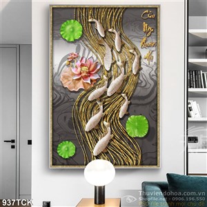 Tranh cá chép bơi bằng vàng Tranh cá chép bơi bằng vàng