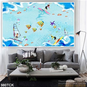 Tranh lướt sóng đẹp Tranh lướt sóng đẹp