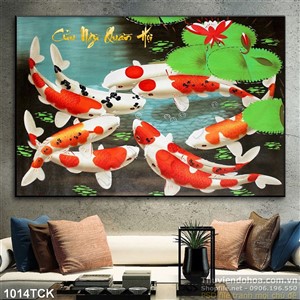 Tranh cá chép vẽ đẹp ấn tượng 3d Tranh cá chép vẽ đẹp ấn tượng 3d
