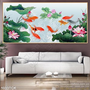 Tranh vẽ sen và chép đẹp 3d wall Tranh vẽ sen và chép đẹp 3d wall