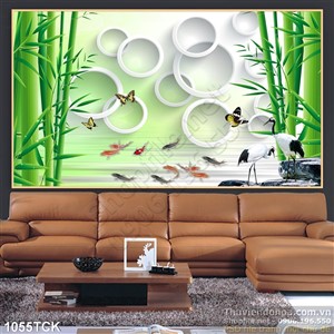 Tranh 3d cá chép suối nguồn Tranh 3d cá chép suối nguồn