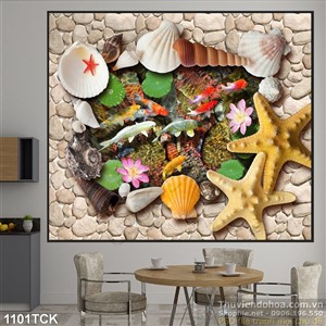 Tranh 3d giả ngọc cá chép Tranh 3d giả ngọc cá chép