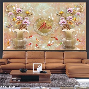 Tranh 3d giả ngọc chữ phúc và cá chép Tranh 3d giả ngọc chữ phúc và cá chép