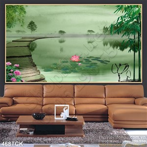 Tranh hoa sen, cá chép phong thủy Tranh hoa sen, cá chép phong thủy