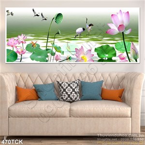 Tranh hoa sen, cá chép nghệ thuật Tranh hoa sen, cá chép nghệ thuật