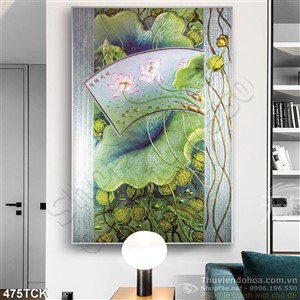 Tranh hoa sen, cá chép giả ngọc nghệ thuật Tranh hoa sen, cá chép giả ngọc nghệ thuật