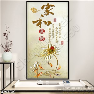 Tranh hoa sen, cá chép kim tiền nghệ thuật Tranh hoa sen, cá chép kim tiền nghệ thuật