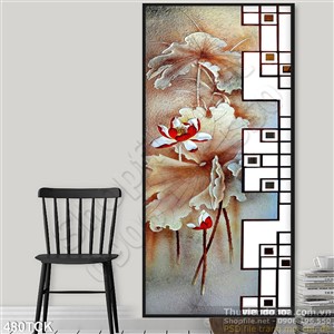 Tranh hoa sen, cá chép in gạch Tranh hoa sen, cá chép in gạch