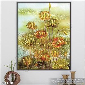 Tranh hoa sen, cá chép giả ngọc nghệ thuật Tranh hoa sen, cá chép giả ngọc nghệ thuật