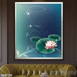 Tranh hoa sen, cá chép dán tường Tranh hoa sen, cá chép dán tường