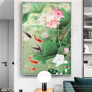 Tranh hoa sen, cá chép Tranh hoa sen, cá chép