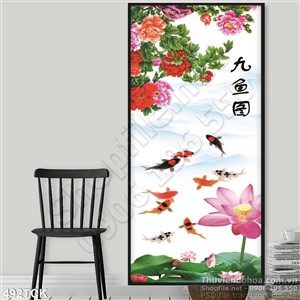 Tranh hoa sen, cá chép phong thủy Tranh hoa sen, cá chép phong thủy