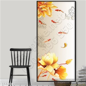 Tranh hoa sen, cá chép kim tiền nghệ thuật Tranh hoa sen, cá chép kim tiền nghệ thuật