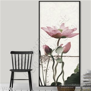 Tranh hoa sen thư pháp nghệ thuật Tranh hoa sen thư pháp nghệ thuật