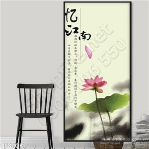 Tranh hoa sen, cá chép hoa sen thư pháp Tranh hoa sen, cá chép hoa sen thư pháp