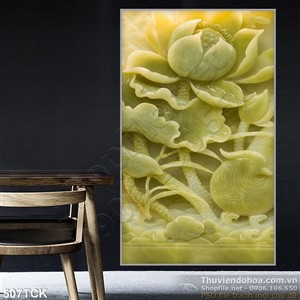 Tranh hoa sen, cá chép giả ngọc Tranh hoa sen, cá chép giả ngọc