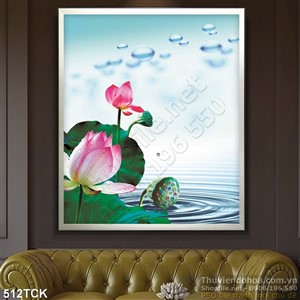 Tranh hoa sen, cá chép dán tường đẹp Tranh hoa sen, cá chép dán tường đẹp