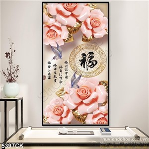 Tranh hoa sen, cá chép giả ngọc thư pháp Tranh hoa sen, cá chép giả ngọc thư pháp