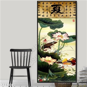 Tranh hoa sen, cá chép thư pháp Tranh hoa sen, cá chép thư pháp