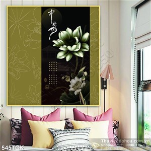 Tranh hoa sen hoa sen thư pháp Tranh hoa sen hoa sen thư pháp