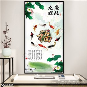 Tranh hoa sen, cá chép tư pháp đẹp Tranh hoa sen, cá chép tư pháp đẹp