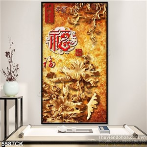 Tranh hoa sen, cá chép điêu khắc gỗ Tranh hoa sen, cá chép điêu khắc gỗ