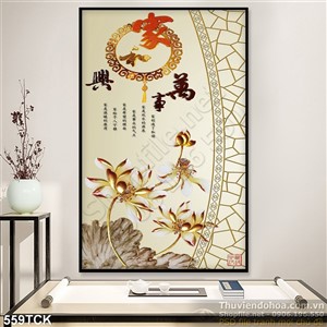 Tranh hoa sen, cá chép kim tiền Tranh hoa sen, cá chép kim tiền