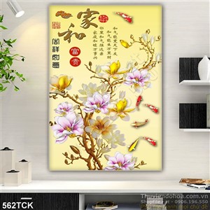 Tranh hoa sen, cá chép kim tiền phong thủy Tranh hoa sen, cá chép kim tiền phong thủy