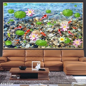 Tranh cá chép tung tăng bơi lội decor Tranh cá chép tung tăng bơi lội decor