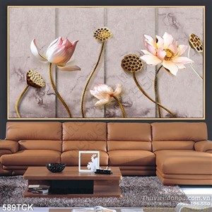 Tranh cành hoa sen đẹp nghệ thuật Tranh cành hoa sen đẹp nghệ thuật