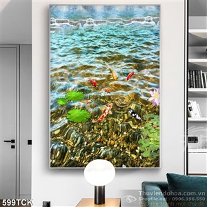 Tranh cá chép dưới hồ nước trong đẹp mắt Tranh cá chép dưới hồ nước trong đẹp mắt