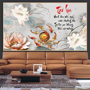 Tranh cá chép tài lọc phong thủy in 3d chất lượng cao Tranh cá chép tài lọc phong thủy in 3d chất lượng cao