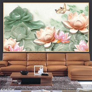 Tranh hoa sen giả ngọc Tranh hoa sen giả ngọc
