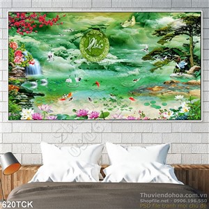 Tranh giả ngọc chữ phúc 3d vá cá chép Tranh giả ngọc chữ phúc 3d vá cá chép