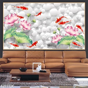 Tranh cá chép và nền sỏi trắng đẹp bắt mắt Tranh cá chép và nền sỏi trắng đẹp bắt mắt