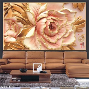 Tranh phù điều hoa mẫu đơn file psd Tranh phù điều hoa mẫu đơn file psd