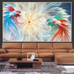 Tranh cá phù điêu màu sắc ấn tượng đẹp nhất 3d Tranh cá phù điêu màu sắc ấn tượng đẹp nhất 3d