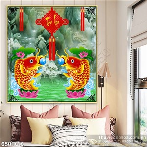 Tranh cá chép ngậm viên ngọc quý wall Tranh cá chép ngậm viên ngọc quý wall