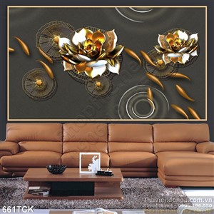 Tranh bông hoa sen bằng vàng đẹp Tranh bông hoa sen bằng vàng đẹp