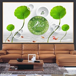 Tranh cá chép 3d chữ phúc Tranh cá chép 3d chữ phúc