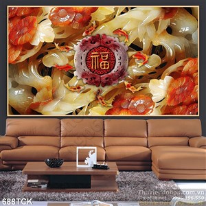 Tranh giả ngọc nghệ thuật ấn tượng đẹp 3d Tranh giả ngọc nghệ thuật ấn tượng đẹp 3d