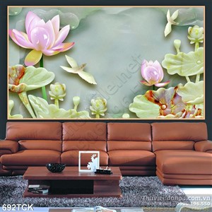 Tranh 3d hoa sen giả ngọc Tranh 3d hoa sen giả ngọc