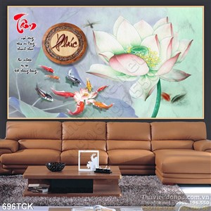 Tranh cá chép chữ tâm chữ phúc 3d Tranh cá chép chữ tâm chữ phúc 3d