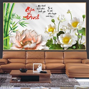 Tranh hoa sen trắng giả ngọc đẹp uv Tranh hoa sen trắng giả ngọc đẹp uv