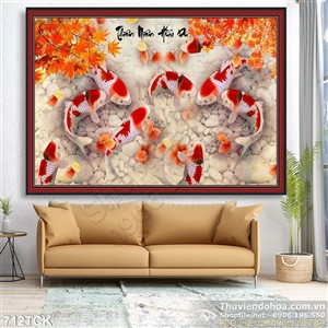 Tranh sơn dầu cá chép quần tự màu thù wall Tranh sơn dầu cá chép quần tự màu thù wall