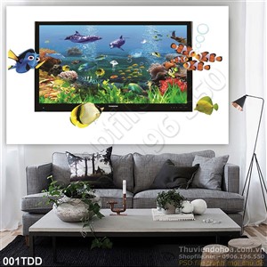 Tranh Đại Dương, cá heo 3D